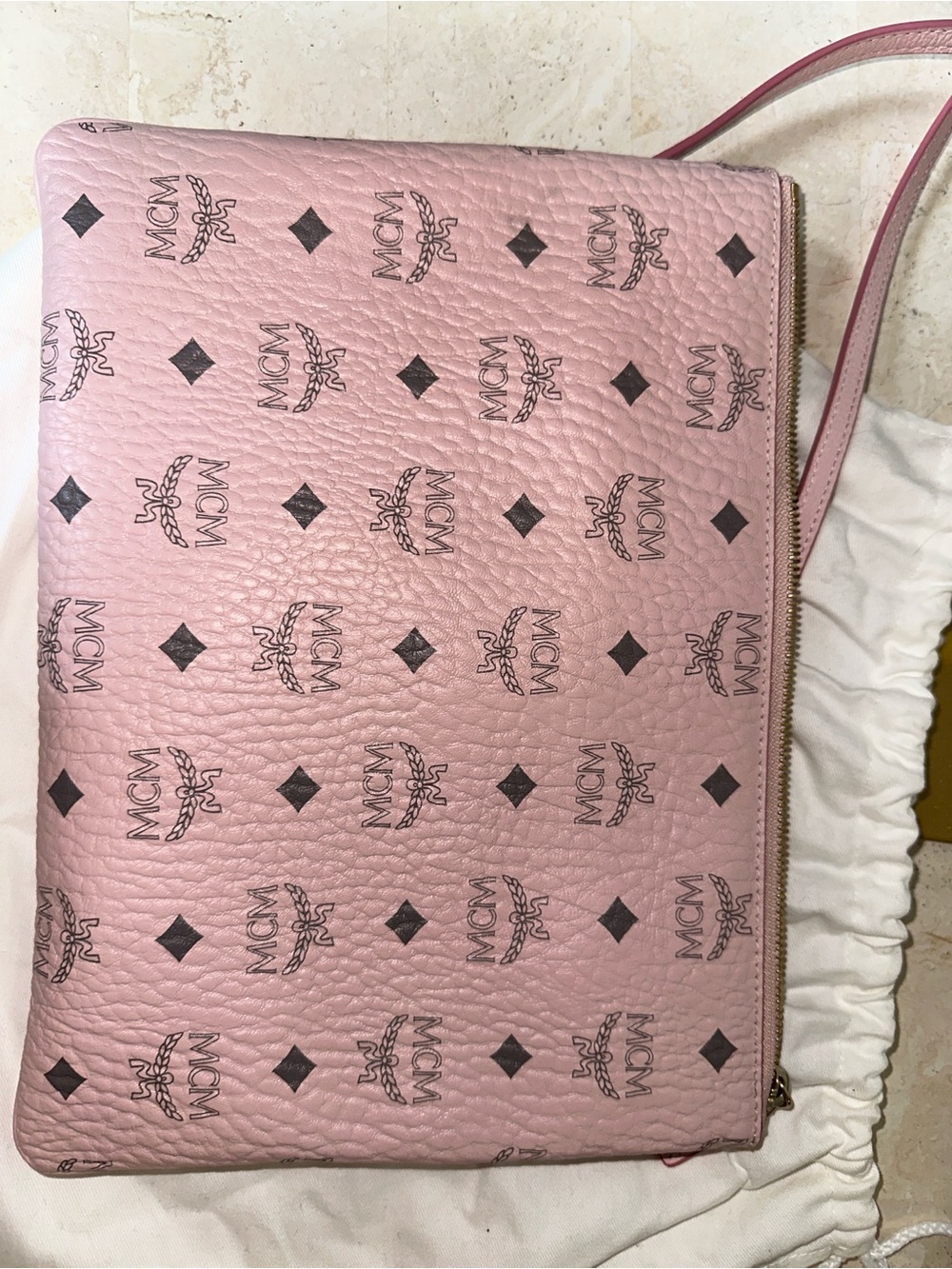 MCM Pink Logo-Print Crossbody Bag - Picture 13 of 13